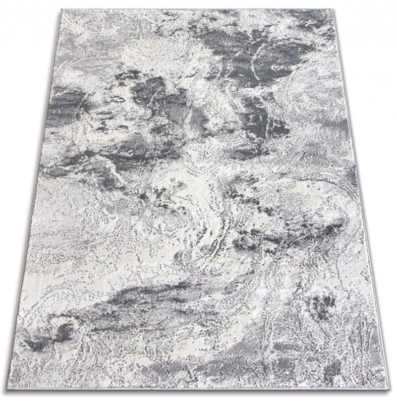 Covor modern gri forma completa, design abstract si elegant pentru living