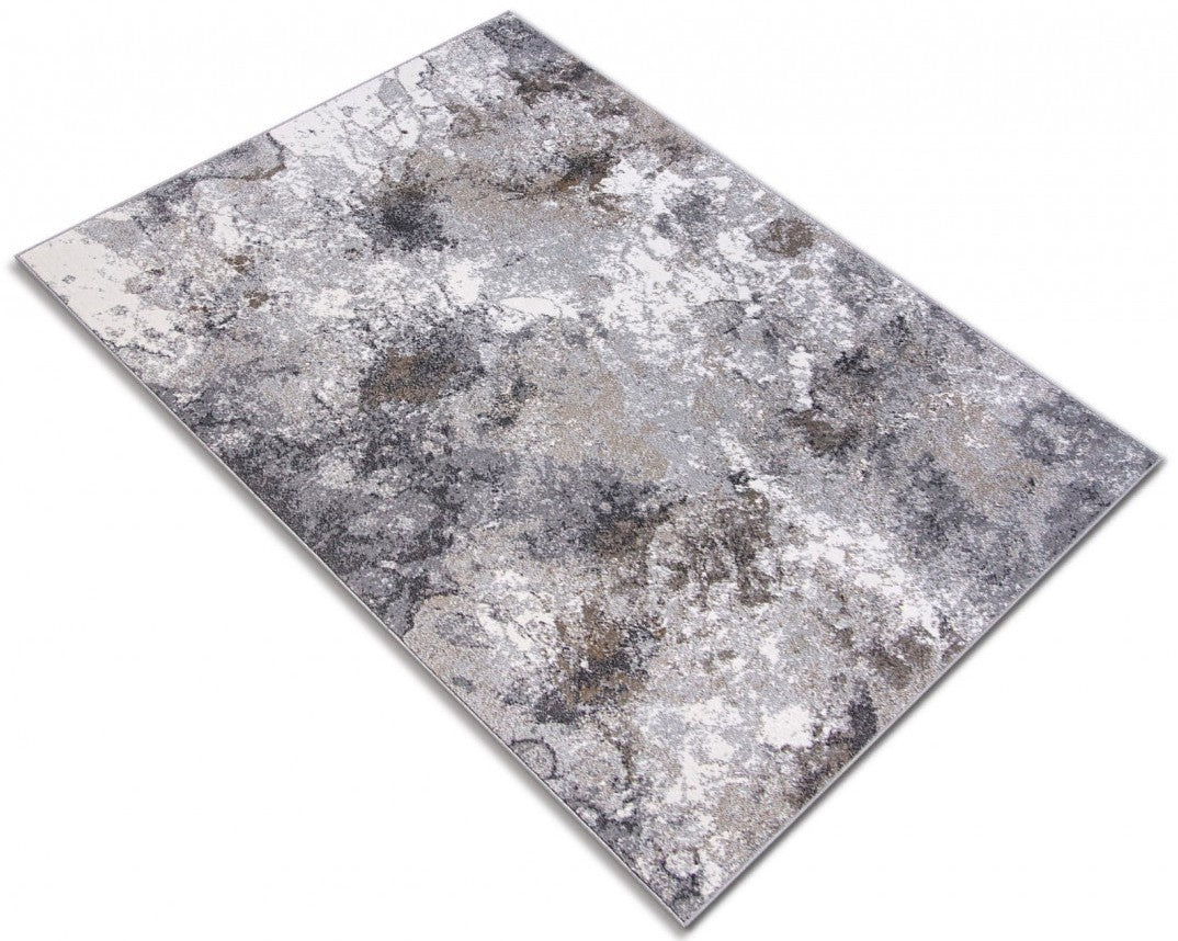 Covor modern gri maro cu model abstract dreptunghiular pentru living sau dormitor