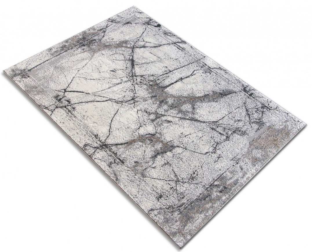 Covor modern gri amplasat in living, design contemporan potrivit pentru decor minimalist