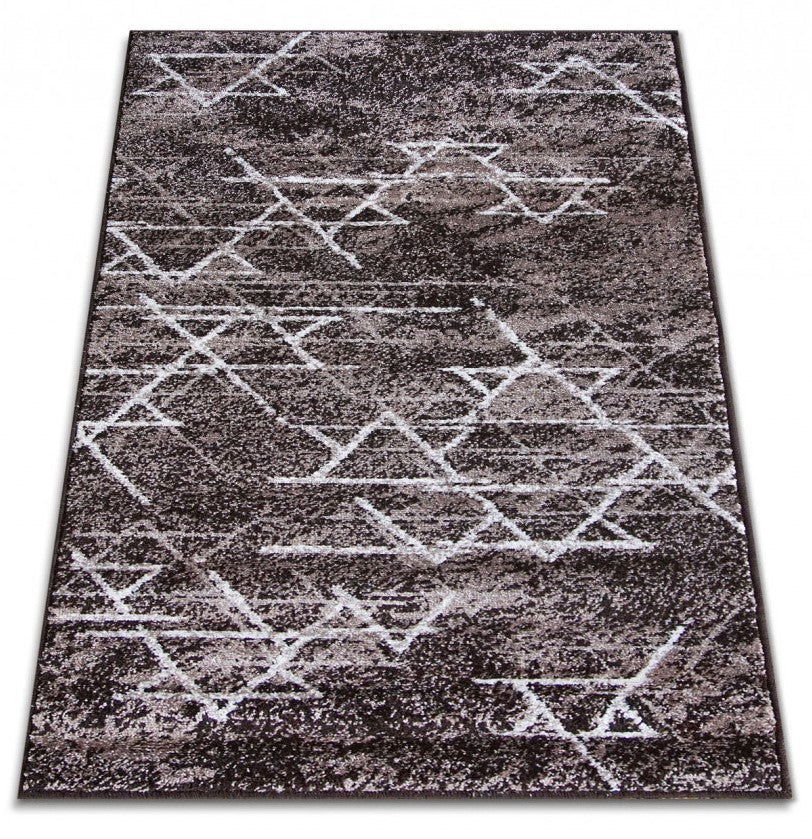 Covor modern maro dreptunghiular cu design abstract potrivit pentru living dormitor sau birou
