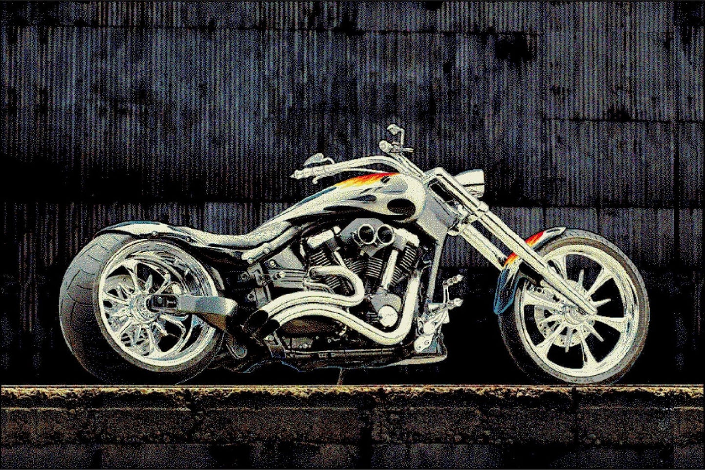 covor cu motocicleta design realist modern potrivit pentru living dormitor sau camera de adolescent