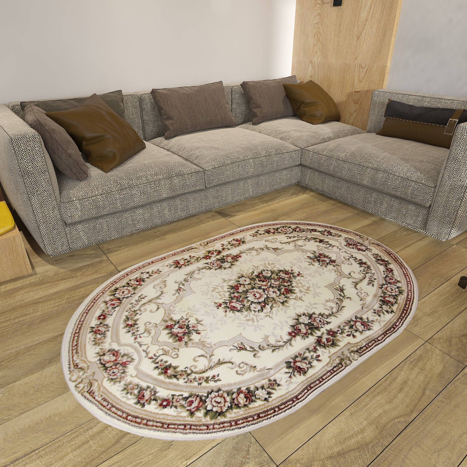 covor-oval-crem-bej-floral-in-living