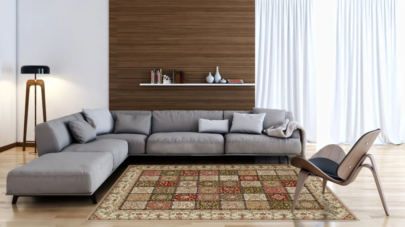 covor traditional multicolor integrat in living modern