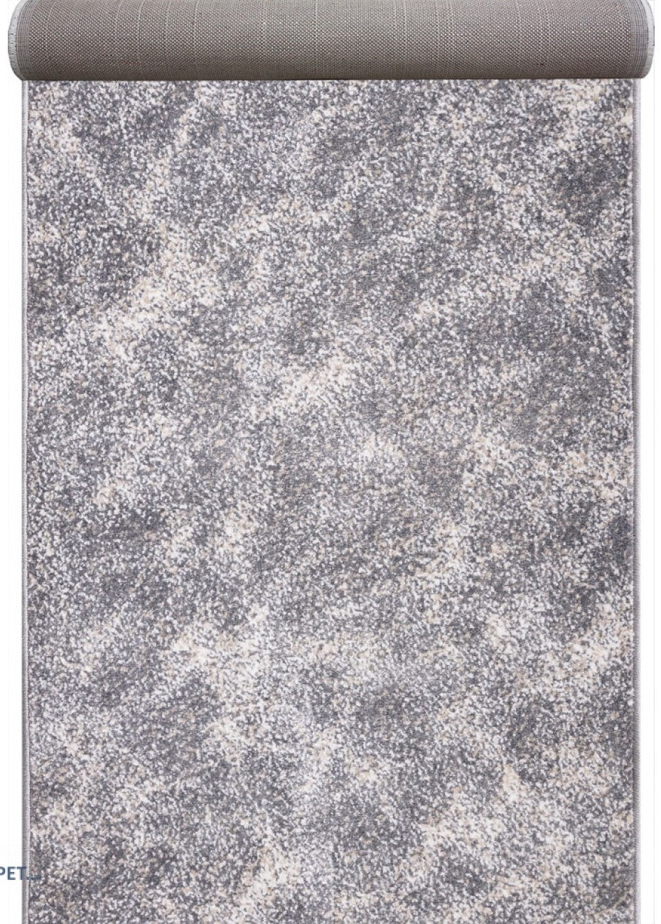 Covor traversa gri modern pentru hol sau living, design contemporan si textura placuta