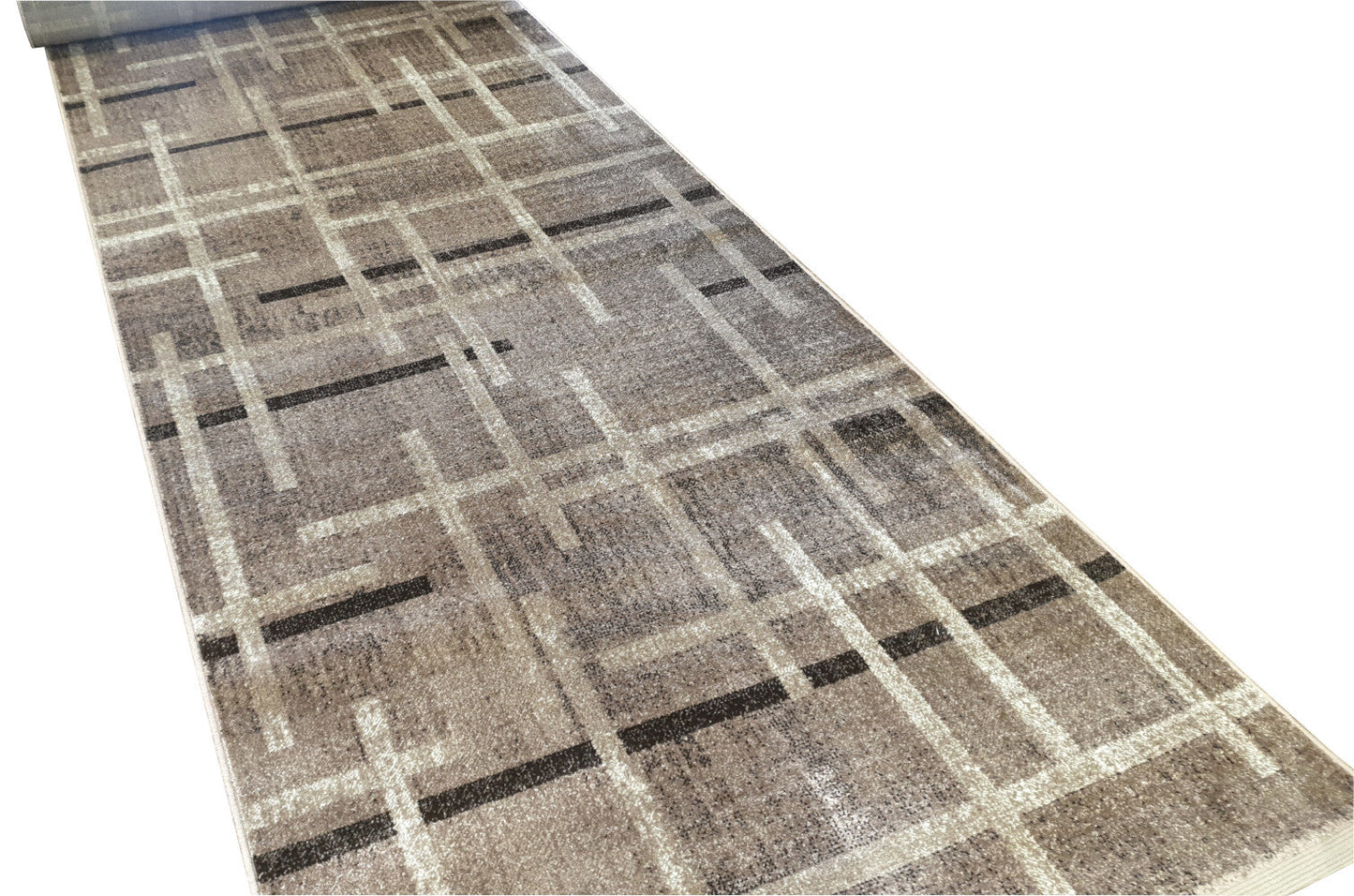 Detaliu covor bej maro cu textura structurata si fir dens