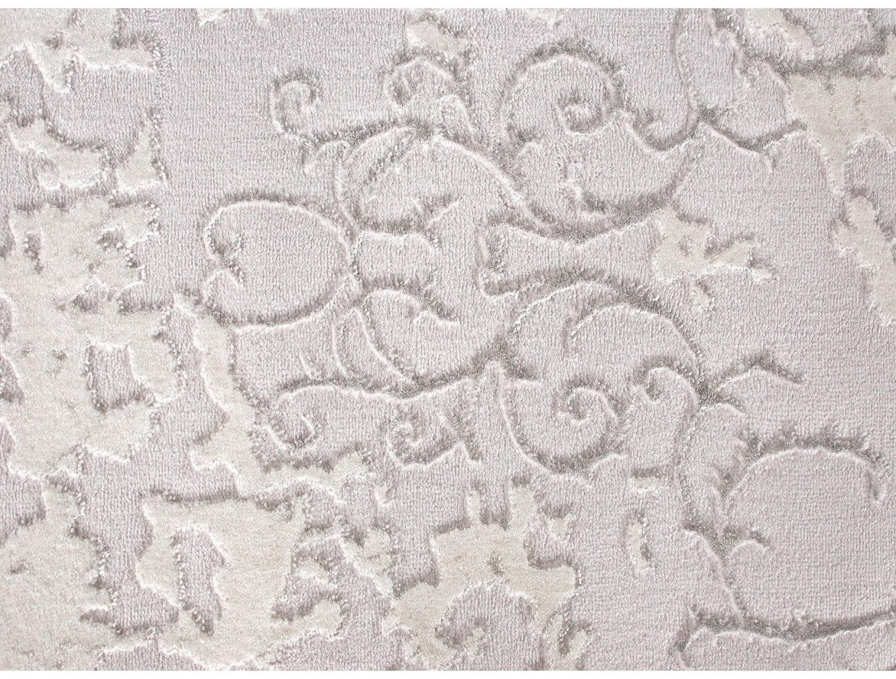 Detaliu textura reliefata cu model abstract alb, covor modern premium cu finisaj delicat