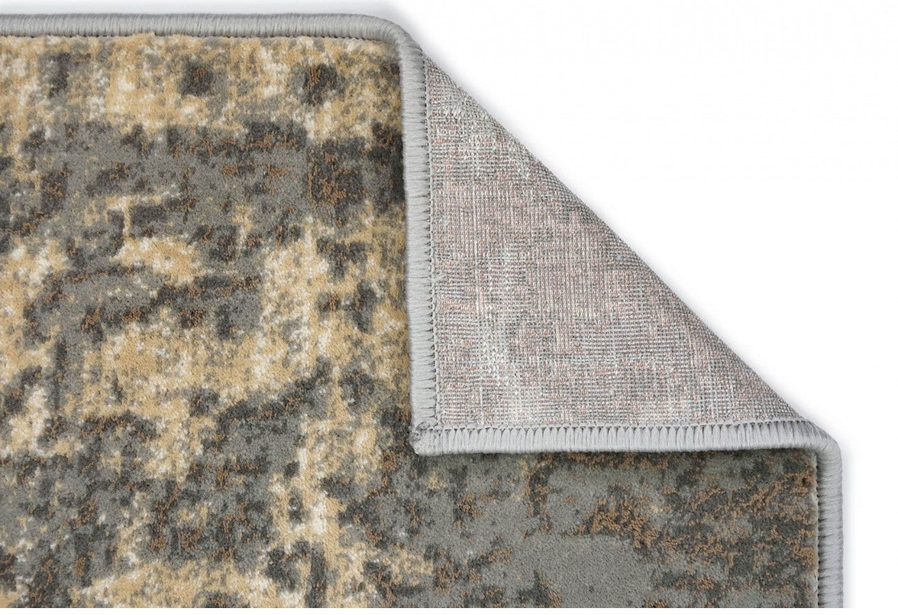 Dos covor modern gri bej, material rezistent si stabil pentru utilizare zilnica