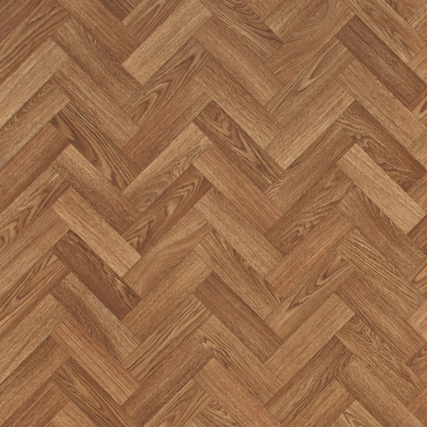 Detaliu linoleum maro model herringbone cu textura lemn natural