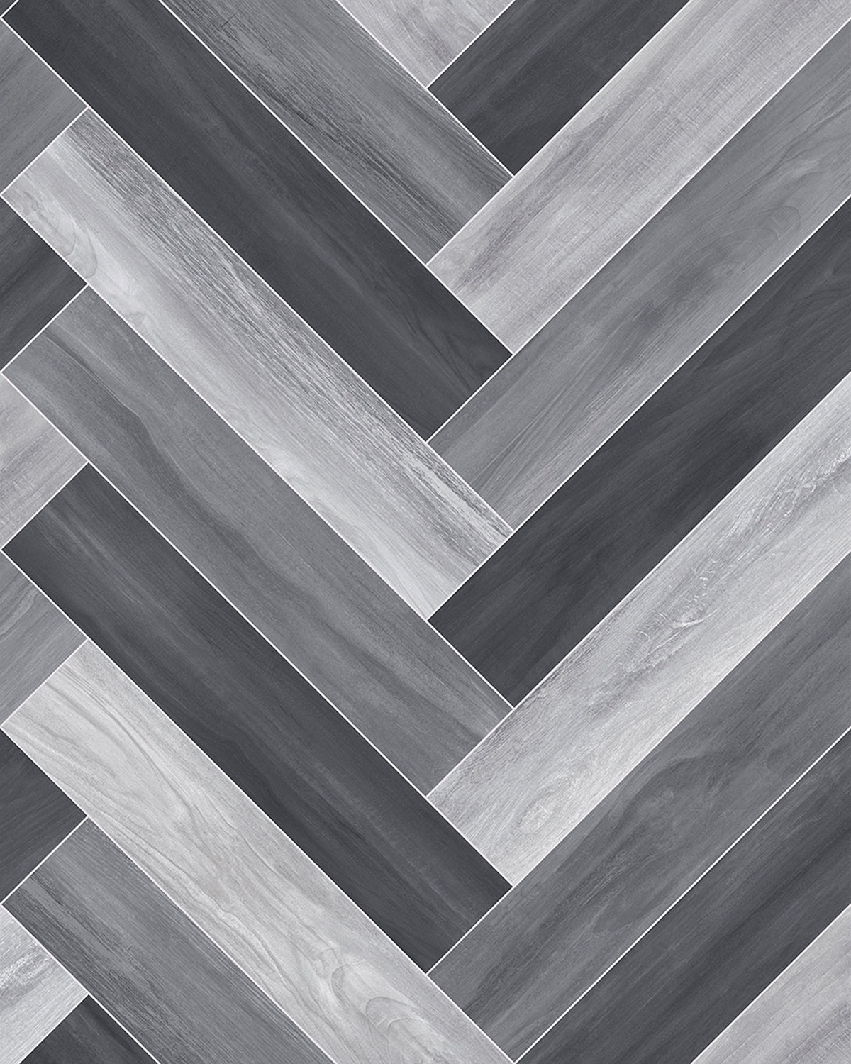 Detaliu linoleum negru gri cu textura lemn si model herringbone modern