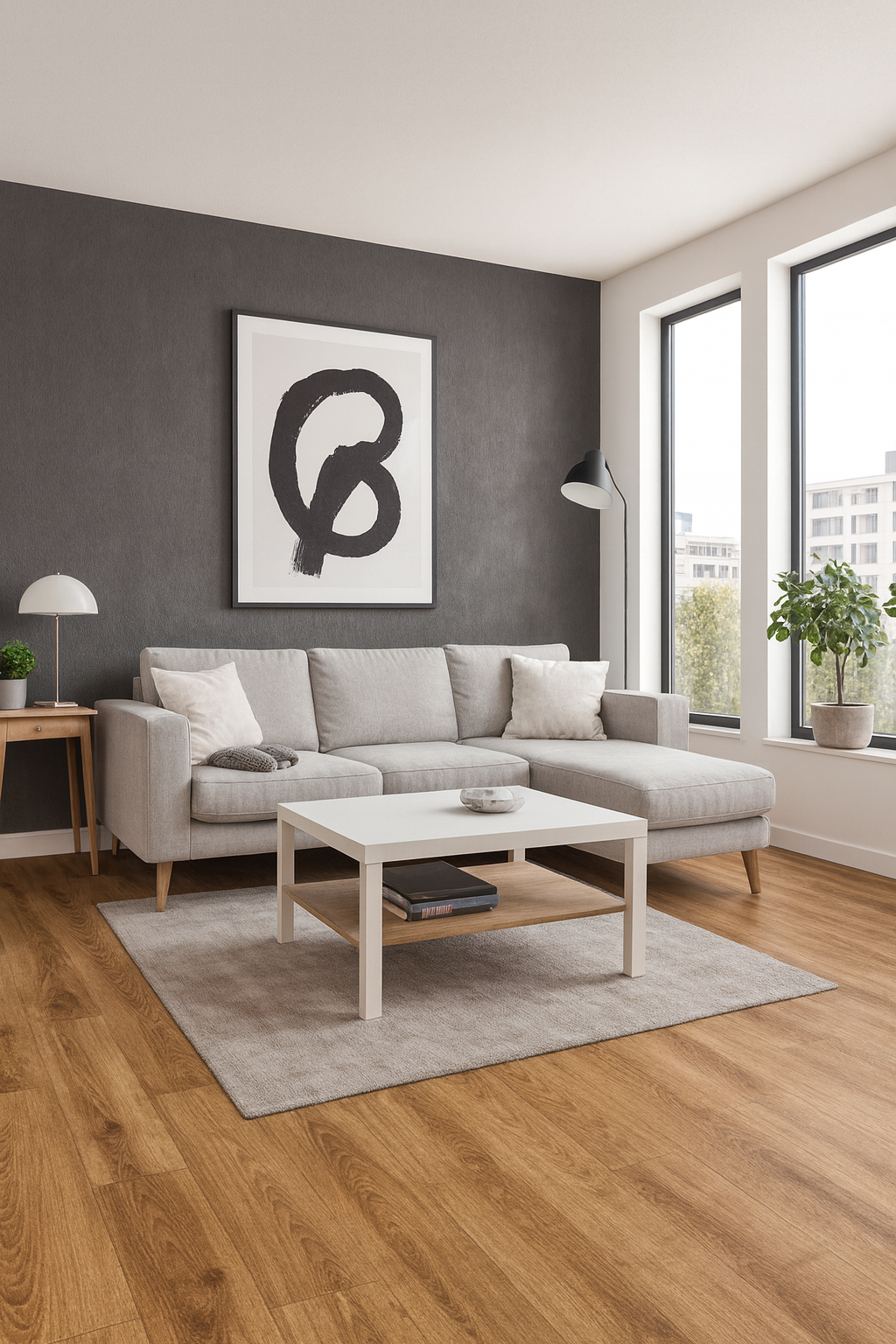 Linoleum PVC maro bej pentru living, efect lemn natural, pardoseala eleganta si rezistenta