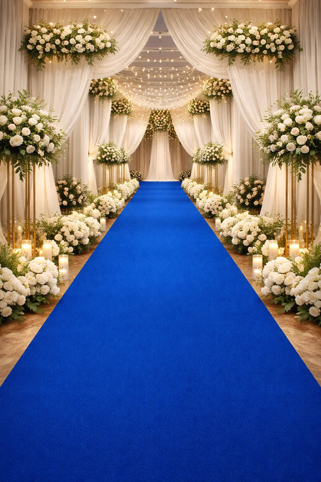 mocheta albastra pentru evenimente tip covor albastru ideala pentru nunta si decor elegant
