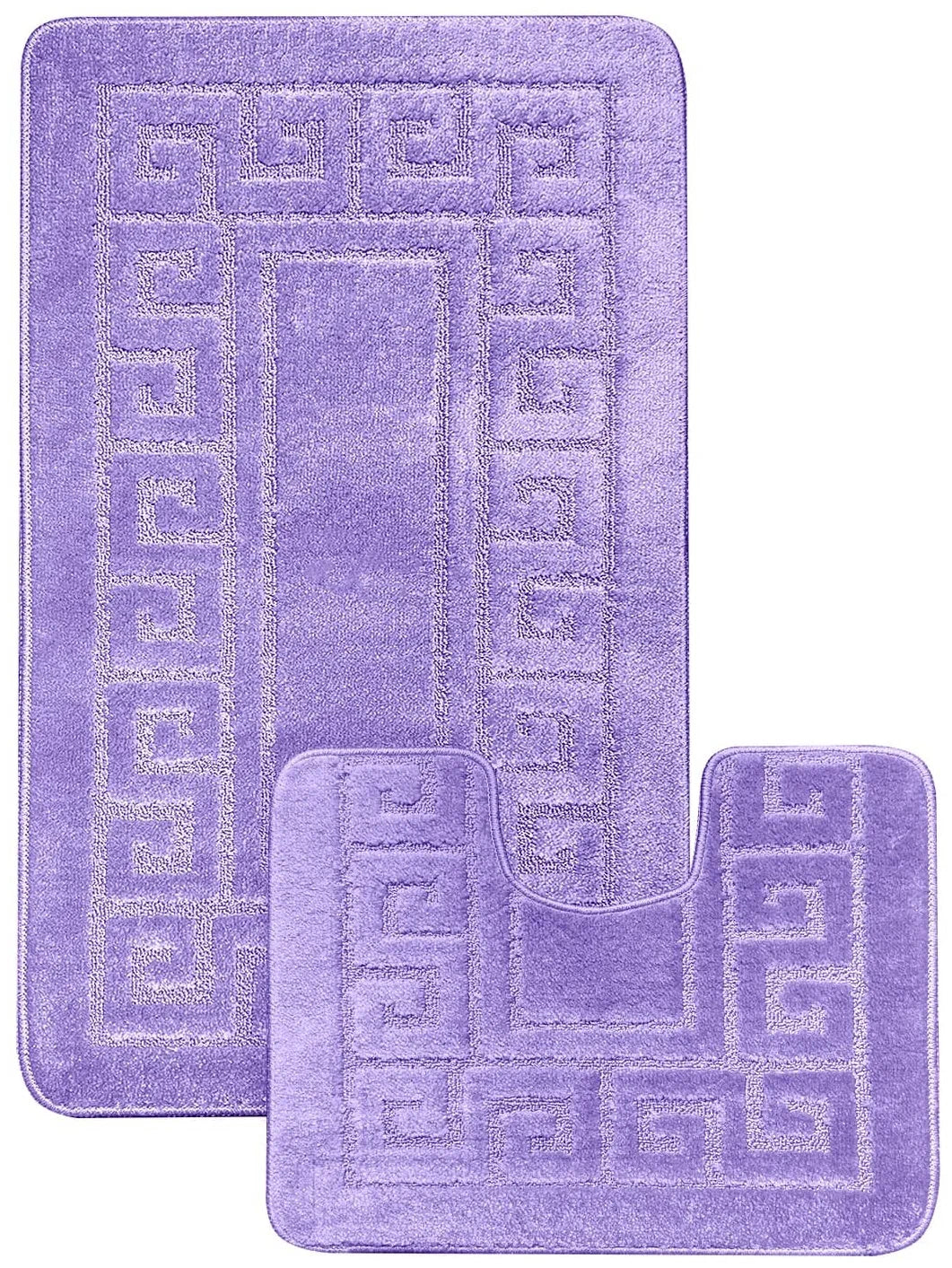 set covorase baie antiderapante lilac 2 piese covor wc si covor baie moale model modern pentru baie