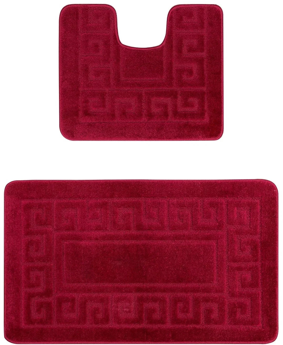 set covorase baie antiderapante visiniu 2 piese covor wc si covor baie moale pentru baie moderna