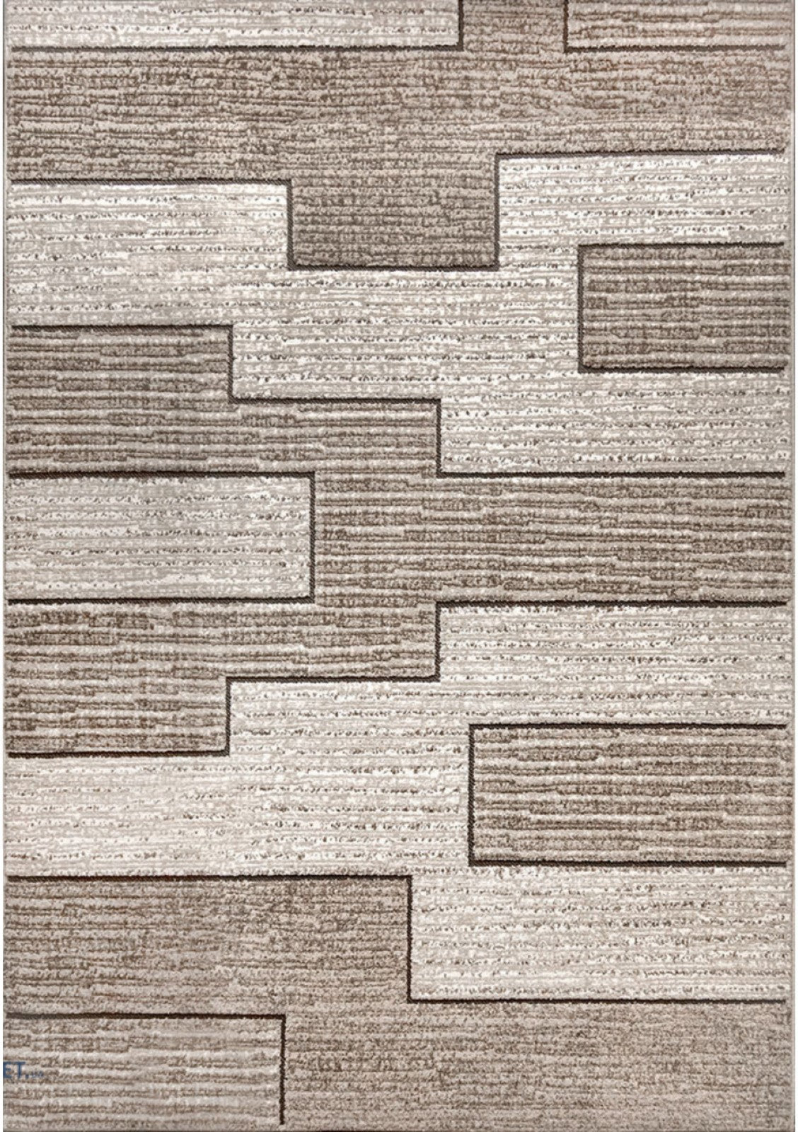 Traversa bej maro cu model geometric modern potrivita pentru hol