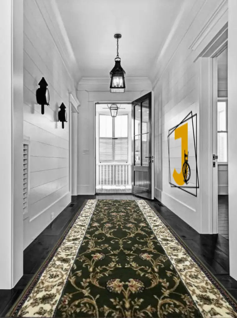 Traversa pentru coridor verde design traditional potrivita pentru spatii inguste