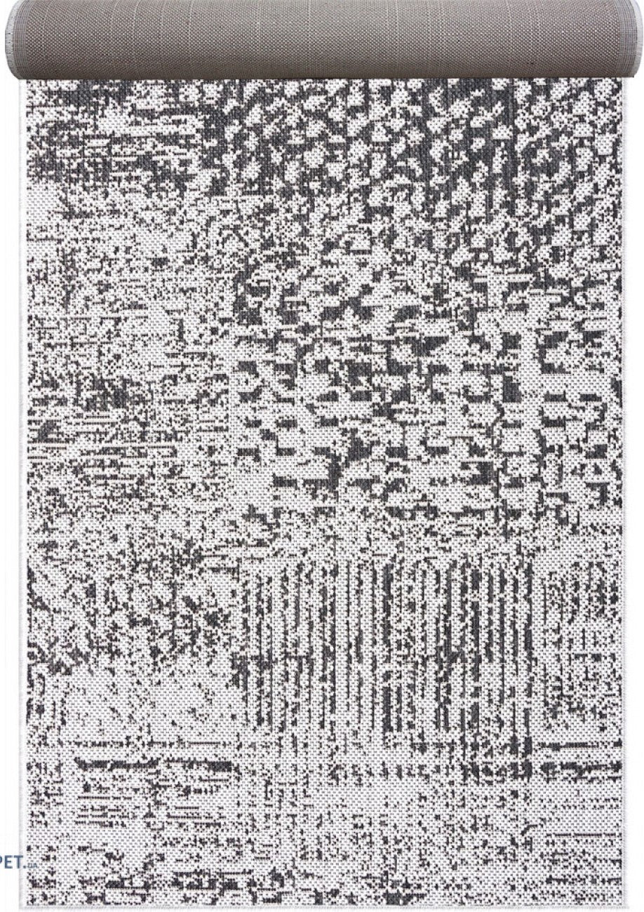 Traversa covor bucatarie antiderapanta gri la rola, margini festonate