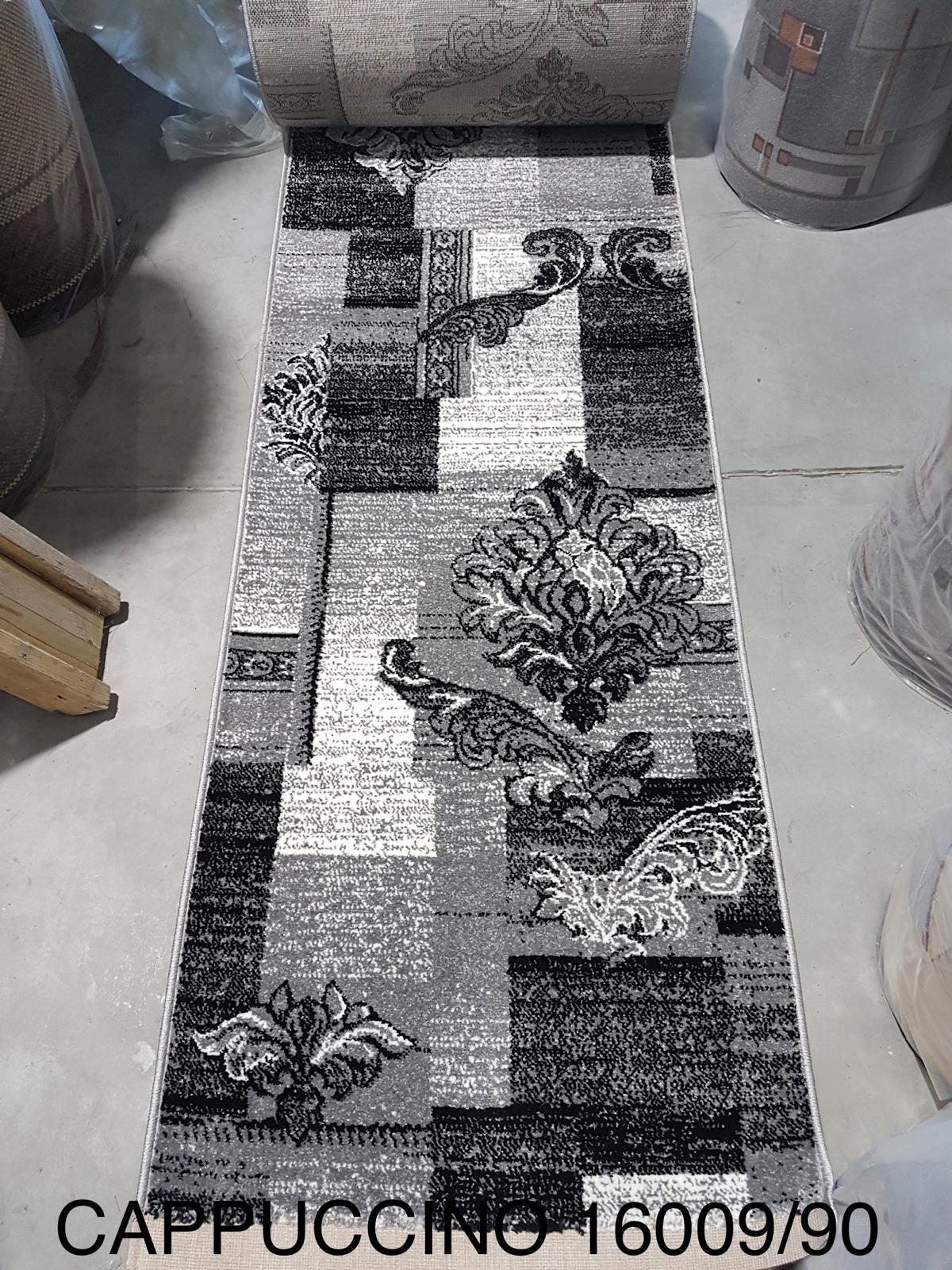 Traversa covor gri moderna pentru hol sau living, design contemporan rezistent la trafic