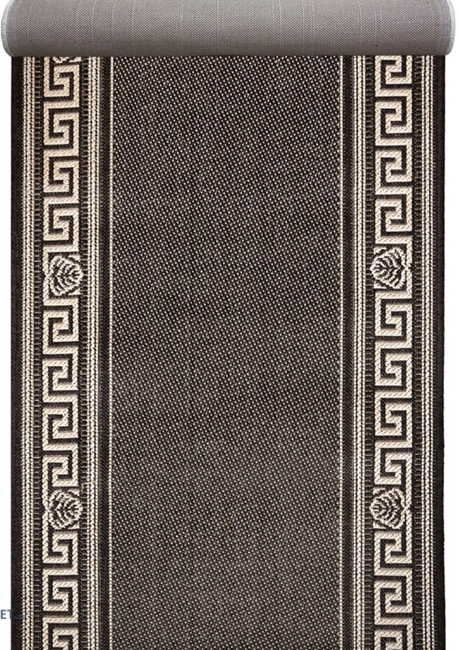 Traversa hol lunga tip iuta maro, covor bucatarie modern rezistent si elegant